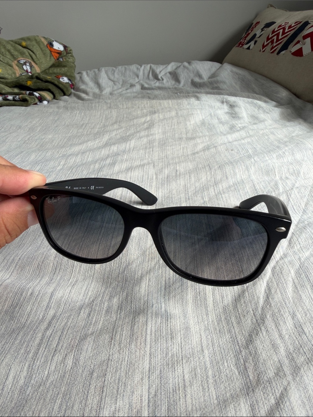 Ray-Ban Black Frame Sunglasses with Gray Gradient Lenses